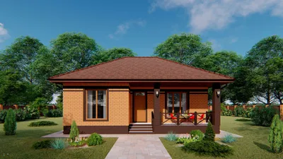 322B «Новый свет» - проект одноэтажного дома с эркером и с гаражом, для  небольшой семьи: цена | Купить готовый проект с фото и планировкой