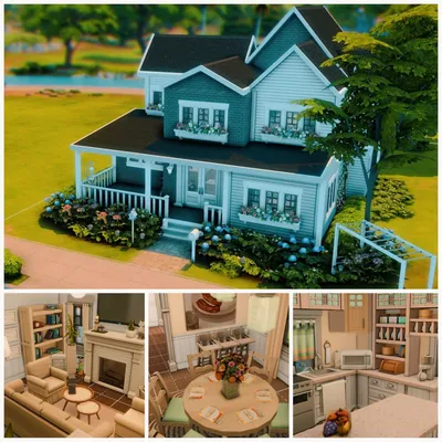 Дом для Челленджа 100 детей | Sims 4 house building, Sims 4 house design,  Sims house