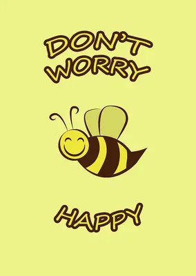 Dont worry be happy life quote with modern Vector Image
