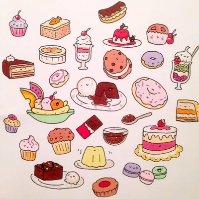 Рисунки с милыми глазками еда (44 фото) » Рисунки для срисовки и не только