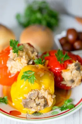 Рецепт фаршированного перца с грибами с фото пошагово на Вкусном Блоге