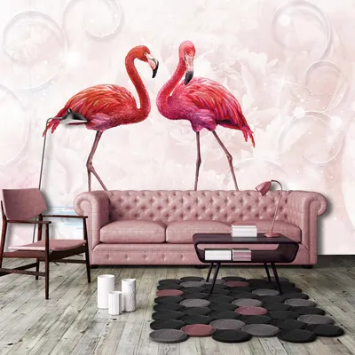 ᐉ Картина ArtPoster Розовый фламинго стоит среди стаи птиц 100x66 см Модуль  №1 (003404)