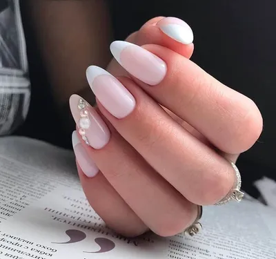 Коррекция френч + стразы - Студия красоты \"NailsProfi\"