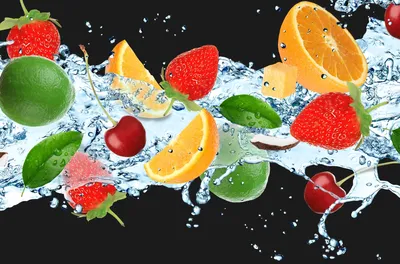 Картинки фрукты в воде - 76 фото