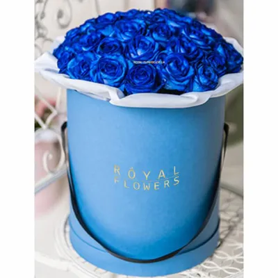 Голубые Розы С Листьями от салона цветов Флордель