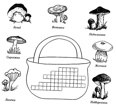раскраски на тему грибы для детей