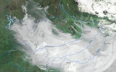 Роскосмос» показал фото дыма от лесных пожаров в Якутии из космоса — РБК