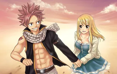 Фото Нацу Драгнил / Natsu Dragneel и Люси Хартфилия / Lucy Heartfilia из  аниме Сказка о Хвосте феи / Fairy Tail, целуются под водой, by LeonS-7