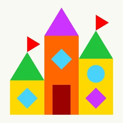 Аппликация для детей из геометрических фигур | Геометрические фигуры,  Поделки, Уроки искусства