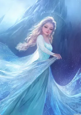 Эльза из мультфильма \"Холодное сердце\" в красивом сверкающем платье —  Картинки для аватарки | Dessin princesse, Disney, Princesse disney
