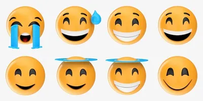 Набор векторных наклеек emoji face 2d | Премиум Фото