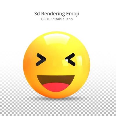 3d-рендеринг whatsapp улыбка эмодзи значок реакции | Премиум PSD Файл