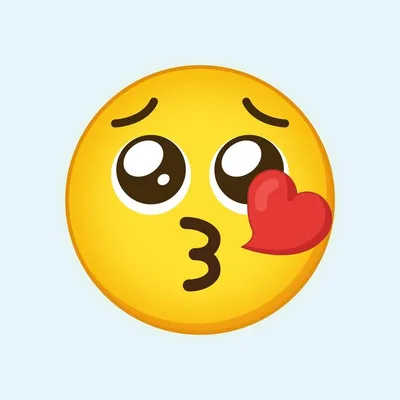 Whatsapp emoji поцелуй с любовной улыбкой | Премиум векторы