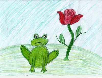 Рисунок лягушка и роза - 70 фото