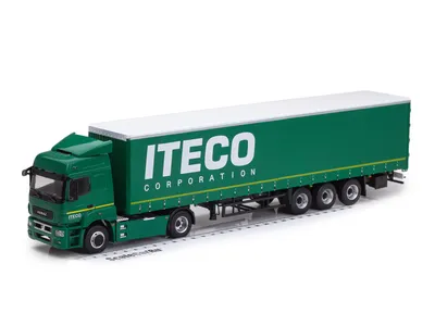 Масштабная модель КамАЗ-5490 седельный тягач с полуприцепом зелёный ITECO  лучшая цена!