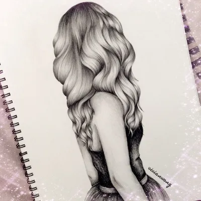 Рисунки девушки со спины для срисовки - 56 фото