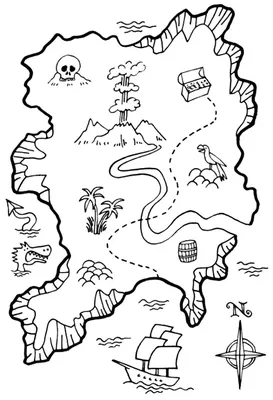 Карта сокровища с детьми на корабле Иллюстрация вектора - иллюстрации  насчитывающей шаблон, место: 85393684