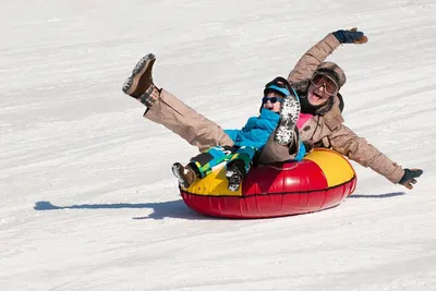 двое детей спускаются с горки на санках, дети катаются на санках на  горнолыжном курорте, Hd фотография фото, снег фон картинки и Фото для  бесплатной загрузки