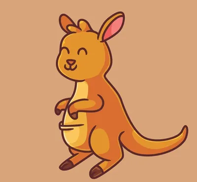милый мультяшный кенгуру с цветом и текстом Иллюстрация вектора -  иллюстрации насчитывающей счастливо, шарж: 218213387