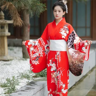 Кимоно женское вечернее в японском стиле, юката с Оби, одежда для  сценических представлений и косплея гейши, хаори для вечеринки | AliExpress