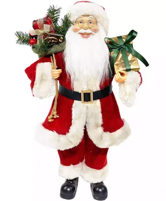 Новогодняя фигура Санта-Клаус 50 см в красном с подарком YS-201025L купить  в Новосибирске - интернет магазин Rich Family