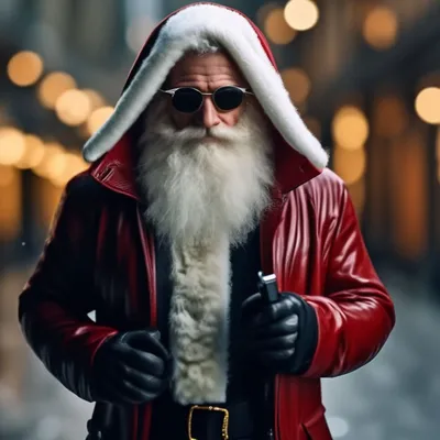 Санта Клаус в образе шпиона. …» — создано в Шедевруме
