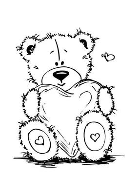 Черно-белый характер амулет мультфильма плюшевого мишки, занимающих сердце  любви Ко дню святого валентина. Иллюстрация вектора - иллюстрации  насчитывающей счастье, дата: 182683759