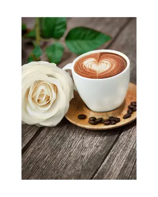 Чашка кофе, роза, блокнот,на фоне …» — создано в Шедевруме