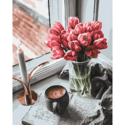 Белые тюльпаны и кофе стоковое фото. изображение насчитывающей свет -  110076882
