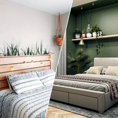 Обустройство комнаты с кроватью и диваном: фото интерьеров