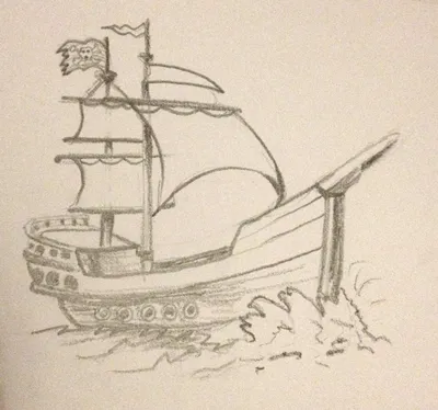 Пиратский корабль для срисовки - 46 фото