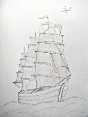 Корабль рисунок карандашом легкий - 50 фото