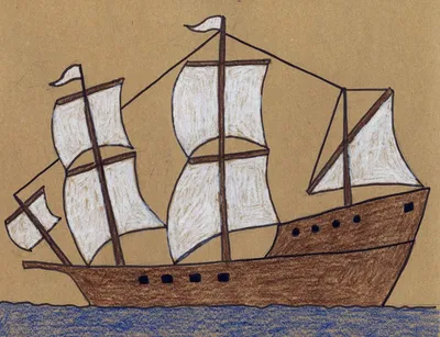 Картинка легкий корабль яхта ❤ для срисовки