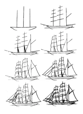 Рисунки кораблей для срисовки - 46 фото