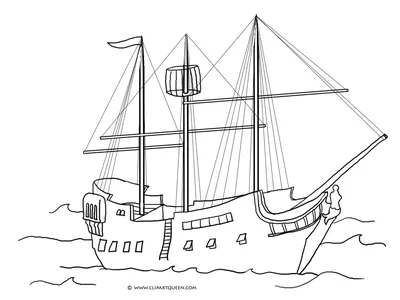 Пиратский корабль рисунок карандашом поэтапно - 46 фото