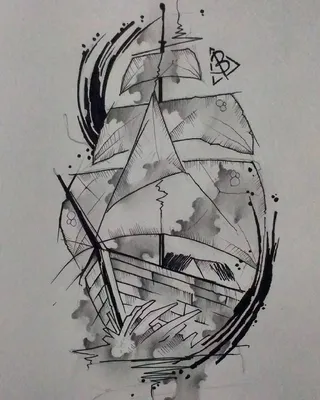 Пиратский корабль карандашом - 55 фото