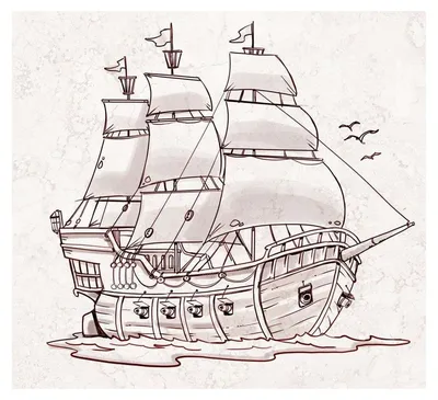 Картинки кораблей карандашом фотографии