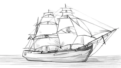 Рисунок карандашом корабль для детей - 57 фото
