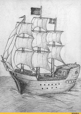 Рисунки парусника в море карандашом (58 фото) 🔥 Прикольные картинки и юмор  | Рисунок лодки, Картины кораблей, Рисунок корабля