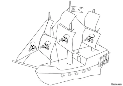 Иллюстрация Корабль-призрак в стиле графика | Illustrators.ru