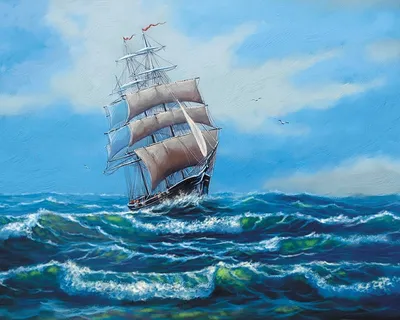 Белый корабль с парусами, обои с кораблем, картинки, фото 1024x768