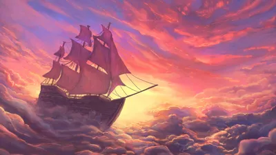 Картина \"Корабль с красными парусами на фоне города \" | Интернет-магазин  картин \"АртФактор\"