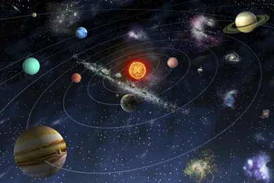 Фрактальный космос, планеты, звёзды…» — создано в Шедевруме
