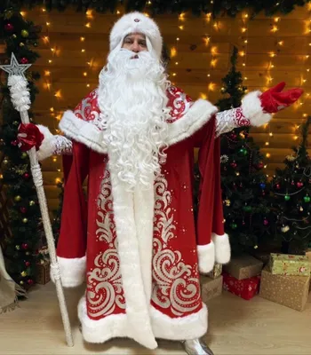 Купить богатый меховой костюм Деда Мороза Сказочный в Москве бесплатная  доставка