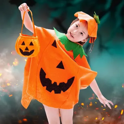 Смешной костюм на Хэллоуин для детей и взрослых, одежда с тыквой, костюм  для родителей и детей, косплей, накидка с тыквой, одежда для выступлений |  AliExpress