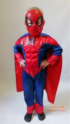 Карнавальный костюм Человека паука, детский (размер L, рост 120-130),  черный/красный — купить в интернет-магазине по низкой цене на Яндекс Маркете