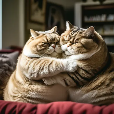 Два полосатых котика обнимаются\" Арт.\"МЖ1099\"
