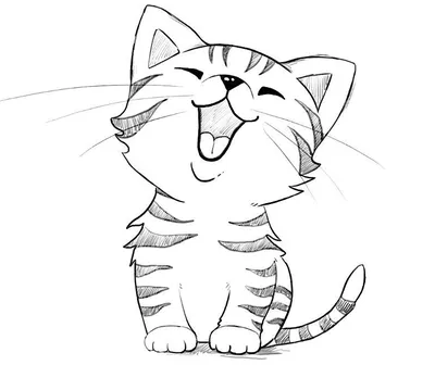 Рисунки для срисовки котики: красивые и легкие | Cartoon cat drawing, Cute  cat drawing, Cat sketch