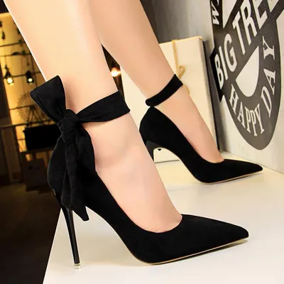 Женские туфли на высоком каблуке с бантом на лодыжке – купить по низким  ценам в интернет-магазине Joom