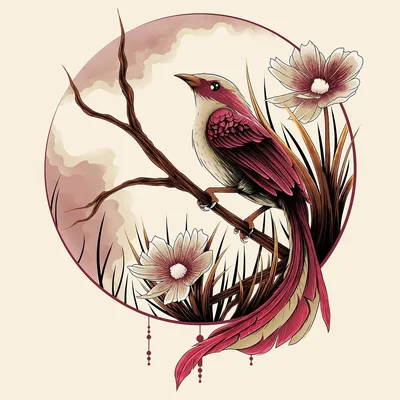 красивые птицы на ветке. генеративный помощник Иллюстрация штока -  иллюстрации насчитывающей затишье, сад: 276570325